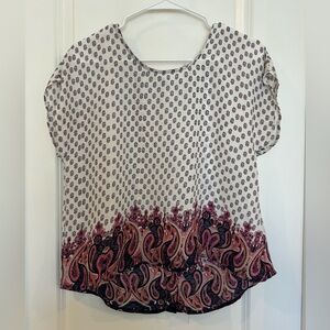 Wishful Park Black and White Cap Sleeve Blouse